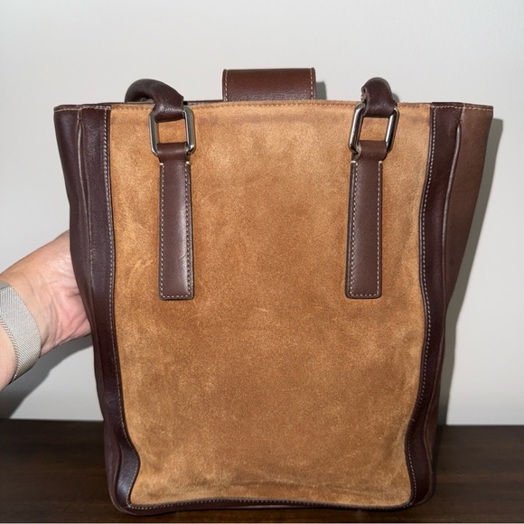 Coach Vintage Leather and Suede Tote Shoulder Bag Brown No L OP-9424 - Picture 7 of 14